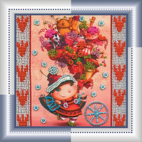 Mini Bead embroidery kit Gifts, AM-013 by Abris Art - buy online! ✿ Fast delivery ✿ Factory price ✿ Wholesale and retail ✿ Purchase Sets-mini-for embroidery with beads on canvas