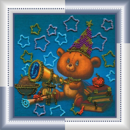 Mini Bead embroidery kit Stargazer, AM-014 by Abris Art - buy online! ✿ Fast delivery ✿ Factory price ✿ Wholesale and retail ✿ Purchase Sets-mini-for embroidery with beads on canvas