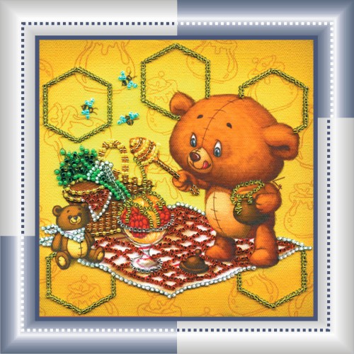 Mini Bead embroidery kit Sweet tooth, AM-015 by Abris Art - buy online! ✿ Fast delivery ✿ Factory price ✿ Wholesale and retail ✿ Purchase Sets-mini-for embroidery with beads on canvas