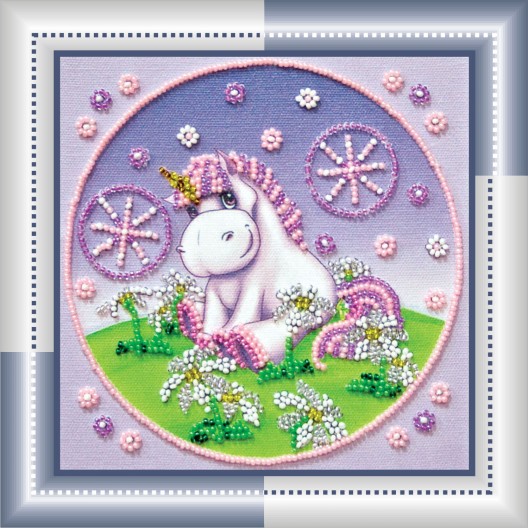 Mini Bead embroidery kit Pony, AM-016 by Abris Art - buy online! ✿ Fast delivery ✿ Factory price ✿ Wholesale and retail ✿ Purchase Sets-mini-for embroidery with beads on canvas