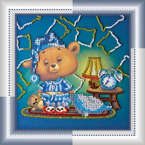 Mini Bead embroidery kit Sleepy-head, AM-021 by Abris Art - buy online! ✿ Fast delivery ✿ Factory price ✿ Wholesale and retail ✿ Purchase Sets-mini-for embroidery with beads on canvas