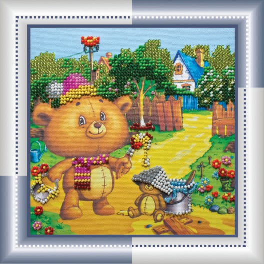 Mini Bead embroidery kit Artist, AM-023 by Abris Art - buy online! ✿ Fast delivery ✿ Factory price ✿ Wholesale and retail ✿ Purchase Sets-mini-for embroidery with beads on canvas