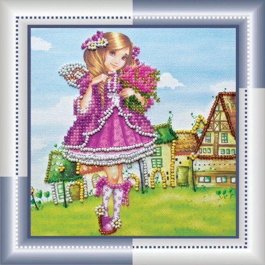 Mini Bead embroidery kit Alice, AM-025 by Abris Art - buy online! ✿ Fast delivery ✿ Factory price ✿ Wholesale and retail ✿ Purchase Sets-mini-for embroidery with beads on canvas