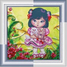 Mini Bead embroidery kit Kitty