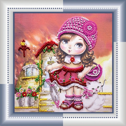 Fashion girl, AM-028 by Abris Art - buy online! ✿ Fast delivery ✿ Factory price ✿ Wholesale and retail ✿ Purchase Sets-mini-for embroidery with beads on canvas