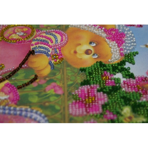 Mini Bead embroidery kit Mothers and daughters, AM-035 by Abris Art - buy online! ✿ Fast delivery ✿ Factory price ✿ Wholesale and retail ✿ Purchase Sets-mini-for embroidery with beads on canvas