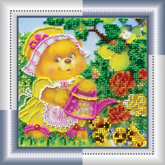 Mini Bead embroidery kit Hostess, AM-036 by Abris Art - buy online! ✿ Fast delivery ✿ Factory price ✿ Wholesale and retail ✿ Purchase Sets-mini-for embroidery with beads on canvas