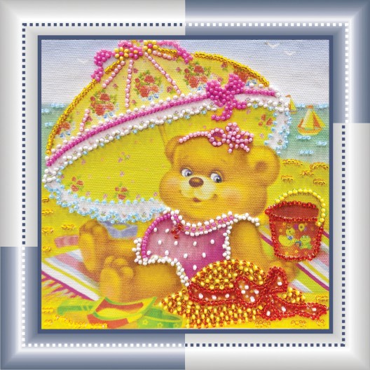 Mini Bead embroidery kit On a beach, AM-037 by Abris Art - buy online! ✿ Fast delivery ✿ Factory price ✿ Wholesale and retail ✿ Purchase Sets-mini-for embroidery with beads on canvas