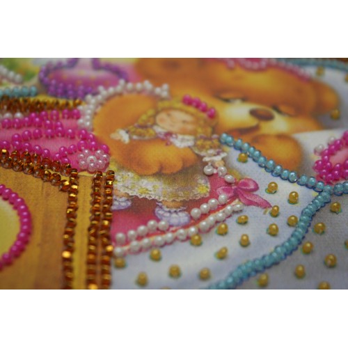 Mini Bead embroidery kit Nighty night, AM-040 by Abris Art - buy online! ✿ Fast delivery ✿ Factory price ✿ Wholesale and retail ✿ Purchase Sets-mini-for embroidery with beads on canvas