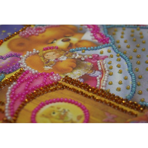 Mini Bead embroidery kit Nighty night, AM-040 by Abris Art - buy online! ✿ Fast delivery ✿ Factory price ✿ Wholesale and retail ✿ Purchase Sets-mini-for embroidery with beads on canvas