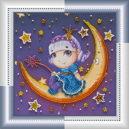 Mini Bead embroidery kit Moonlight dreamer, AM-043 by Abris Art - buy online! ✿ Fast delivery ✿ Factory price ✿ Wholesale and retail ✿ Purchase Sets-mini-for embroidery with beads on canvas