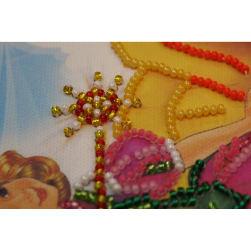 Mini Bead embroidery kit Young magician, AM-047 by Abris Art - buy online! ✿ Fast delivery ✿ Factory price ✿ Wholesale and retail ✿ Purchase Sets-mini-for embroidery with beads on canvas