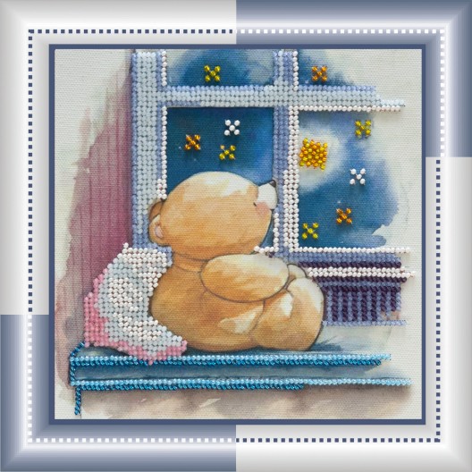 Mini Bead embroidery kit Starlight night, AM-048 by Abris Art - buy online! ✿ Fast delivery ✿ Factory price ✿ Wholesale and retail ✿ Purchase Sets-mini-for embroidery with beads on canvas