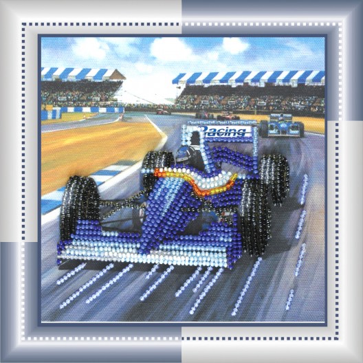 Mini Bead embroidery kit BMW F-1, AM-051 by Abris Art - buy online! ✿ Fast delivery ✿ Factory price ✿ Wholesale and retail ✿ Purchase Sets-mini-for embroidery with beads on canvas