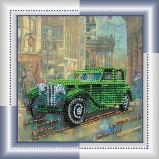 Mini Bead embroidery kit Rolls-Royce, AM-052 by Abris Art - buy online! ✿ Fast delivery ✿ Factory price ✿ Wholesale and retail ✿ Purchase Sets-mini-for embroidery with beads on canvas