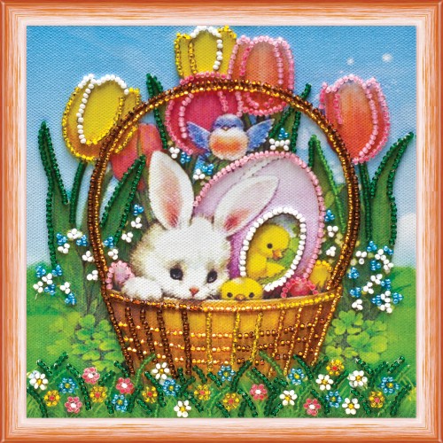 Mini Bead embroidery kit Happy Easter, AM-072 by Abris Art - buy online! ✿ Fast delivery ✿ Factory price ✿ Wholesale and retail ✿ Purchase Sets-mini-for embroidery with beads on canvas