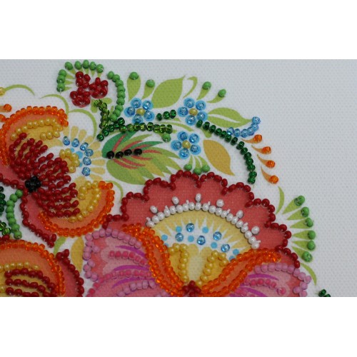 Mini Bead embroidery kit Hohloma – 1, AM-074 by Abris Art - buy online! ✿ Fast delivery ✿ Factory price ✿ Wholesale and retail ✿ Purchase Sets-mini-for embroidery with beads on canvas