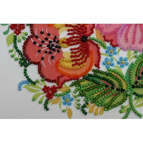 Mini Bead embroidery kit Hohloma – 1, AM-074 by Abris Art - buy online! ✿ Fast delivery ✿ Factory price ✿ Wholesale and retail ✿ Purchase Sets-mini-for embroidery with beads on canvas