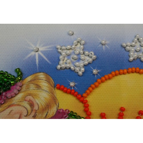 Mini Bead embroidery kit Sleeping fairy, AM-075 by Abris Art - buy online! ✿ Fast delivery ✿ Factory price ✿ Wholesale and retail ✿ Purchase Sets-mini-for embroidery with beads on canvas