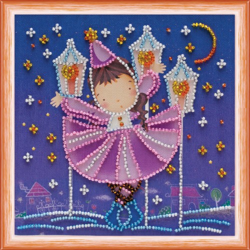 Mini Bead embroidery kit Star dance, AM-079 by Abris Art - buy online! ✿ Fast delivery ✿ Factory price ✿ Wholesale and retail ✿ Purchase Sets-mini-for embroidery with beads on canvas