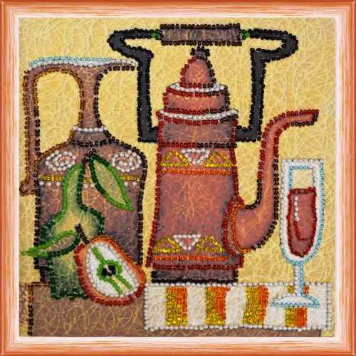 Mini Bead embroidery kit Kettle – 1, AM-081 by Abris Art - buy online! ✿ Fast delivery ✿ Factory price ✿ Wholesale and retail ✿ Purchase Sets-mini-for embroidery with beads on canvas