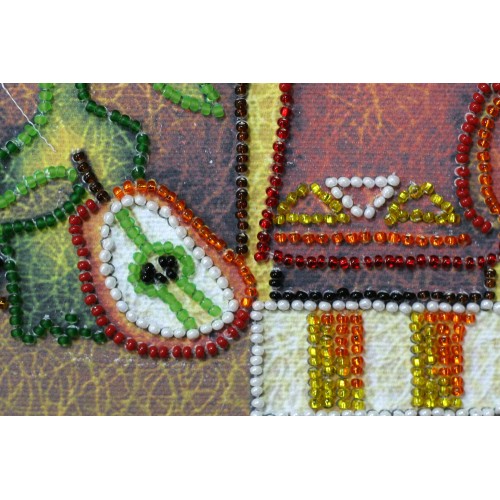 Mini Bead embroidery kit Kettle – 1, AM-081 by Abris Art - buy online! ✿ Fast delivery ✿ Factory price ✿ Wholesale and retail ✿ Purchase Sets-mini-for embroidery with beads on canvas