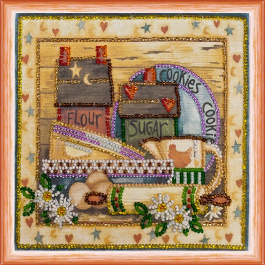 Mini Bead embroidery kit Kitchen – 1, AM-082 by Abris Art - buy online! ✿ Fast delivery ✿ Factory price ✿ Wholesale and retail ✿ Purchase Sets-mini-for embroidery with beads on canvas