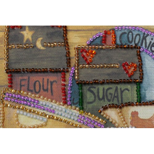 Mini Bead embroidery kit Kitchen – 1, AM-082 by Abris Art - buy online! ✿ Fast delivery ✿ Factory price ✿ Wholesale and retail ✿ Purchase Sets-mini-for embroidery with beads on canvas