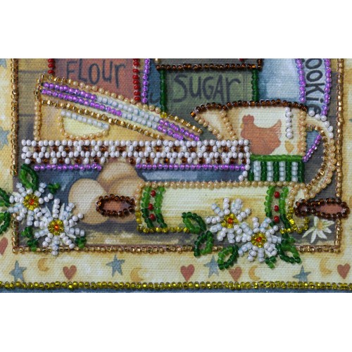 Mini Bead embroidery kit Kitchen – 1, AM-082 by Abris Art - buy online! ✿ Fast delivery ✿ Factory price ✿ Wholesale and retail ✿ Purchase Sets-mini-for embroidery with beads on canvas