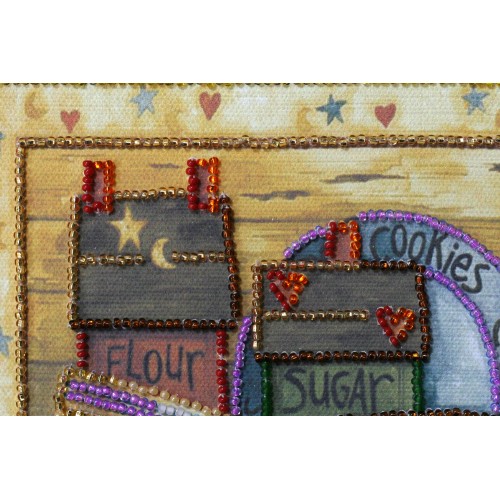 Mini Bead embroidery kit Kitchen – 1, AM-082 by Abris Art - buy online! ✿ Fast delivery ✿ Factory price ✿ Wholesale and retail ✿ Purchase Sets-mini-for embroidery with beads on canvas