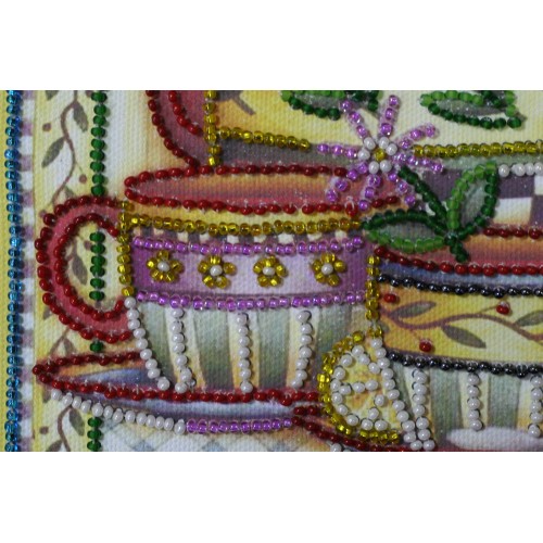 Mini Bead embroidery kit Tea-party, AM-089 by Abris Art - buy online! ✿ Fast delivery ✿ Factory price ✿ Wholesale and retail ✿ Purchase Sets-mini-for embroidery with beads on canvas