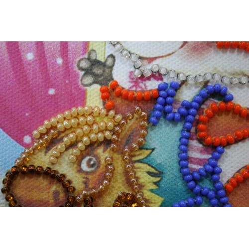 Mini Bead embroidery kit On a rocking horse, AM-093 by Abris Art - buy online! ✿ Fast delivery ✿ Factory price ✿ Wholesale and retail ✿ Purchase Sets-mini-for embroidery with beads on canvas