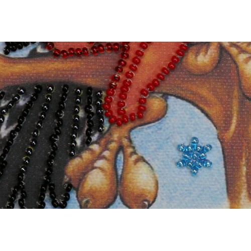 Mini Bead embroidery kit Woodpecker, AM-094 by Abris Art - buy online! ✿ Fast delivery ✿ Factory price ✿ Wholesale and retail ✿ Purchase Sets-mini-for embroidery with beads on canvas