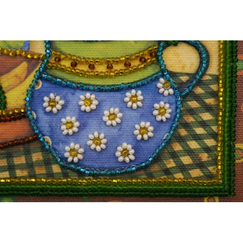 Mini Bead embroidery kit Sunflower still life, AM-098 by Abris Art - buy online! ✿ Fast delivery ✿ Factory price ✿ Wholesale and retail ✿ Purchase Sets-mini-for embroidery with beads on canvas