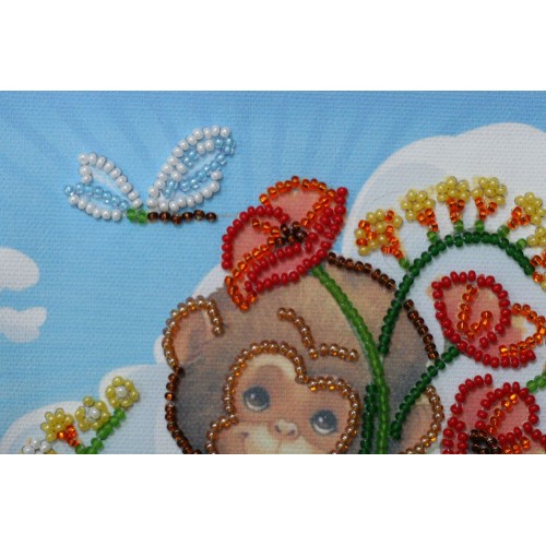 Mini Bead embroidery kit Poppies bunch, AM-113 by Abris Art - buy online! ✿ Fast delivery ✿ Factory price ✿ Wholesale and retail ✿ Purchase Sets-mini-for embroidery with beads on canvas