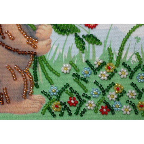 Mini Bead embroidery kit Poppies bunch, AM-113 by Abris Art - buy online! ✿ Fast delivery ✿ Factory price ✿ Wholesale and retail ✿ Purchase Sets-mini-for embroidery with beads on canvas