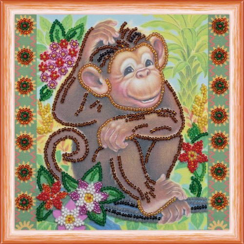 Mini Bead embroidery kit In Jungle, AM-115 by Abris Art - buy online! ✿ Fast delivery ✿ Factory price ✿ Wholesale and retail ✿ Purchase Sets-mini-for embroidery with beads on canvas