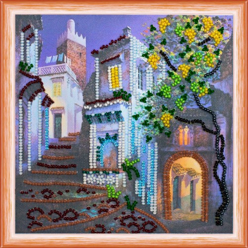 Mini Bead embroidery kit Evening shades, AM-117 by Abris Art - buy online! ✿ Fast delivery ✿ Factory price ✿ Wholesale and retail ✿ Purchase Sets-mini-for embroidery with beads on canvas
