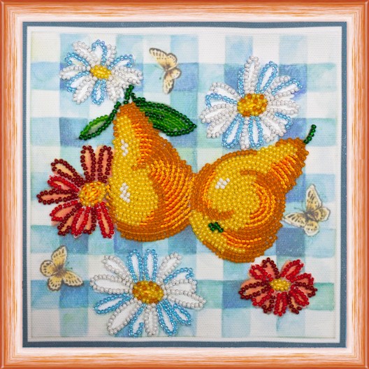 Mini Bead embroidery kit The summer pears, AM-118 by Abris Art - buy online! ✿ Fast delivery ✿ Factory price ✿ Wholesale and retail ✿ Purchase Sets-mini-for embroidery with beads on canvas