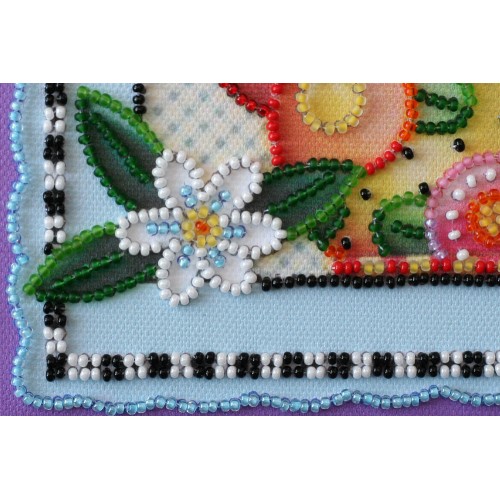 Mini Bead embroidery kit Teatime, AM-121 by Abris Art - buy online! ✿ Fast delivery ✿ Factory price ✿ Wholesale and retail ✿ Purchase Sets-mini-for embroidery with beads on canvas