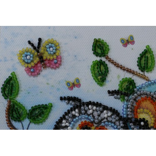 Mini Bead embroidery kit Owl Duet, AM-124 by Abris Art - buy online! ✿ Fast delivery ✿ Factory price ✿ Wholesale and retail ✿ Purchase Sets-mini-for embroidery with beads on canvas