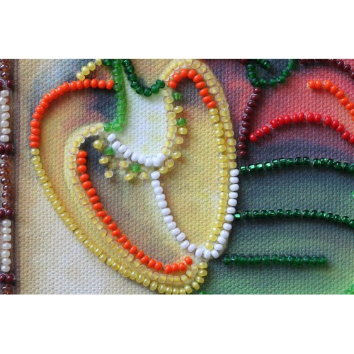 Mini Bead embroidery kit Sweet Peppers, AM-130 by Abris Art - buy online! ✿ Fast delivery ✿ Factory price ✿ Wholesale and retail ✿ Purchase Sets-mini-for embroidery with beads on canvas