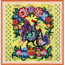 Mini Bead embroidery kit Gorodets painting