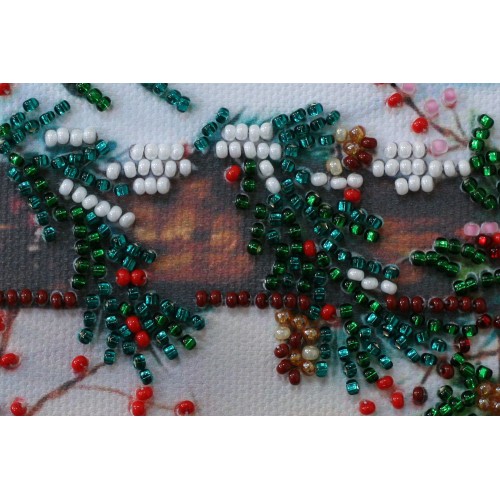 Mini Bead embroidery kit Happy Christmas, AM-135 by Abris Art - buy online! ✿ Fast delivery ✿ Factory price ✿ Wholesale and retail ✿ Purchase Sets-mini-for embroidery with beads on canvas