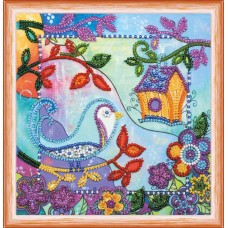 Mini Bead embroidery kit Spring for birds