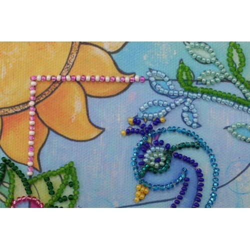 Mini Bead embroidery kit Luck bird, AM-139 by Abris Art - buy online! ✿ Fast delivery ✿ Factory price ✿ Wholesale and retail ✿ Purchase Sets-mini-for embroidery with beads on canvas