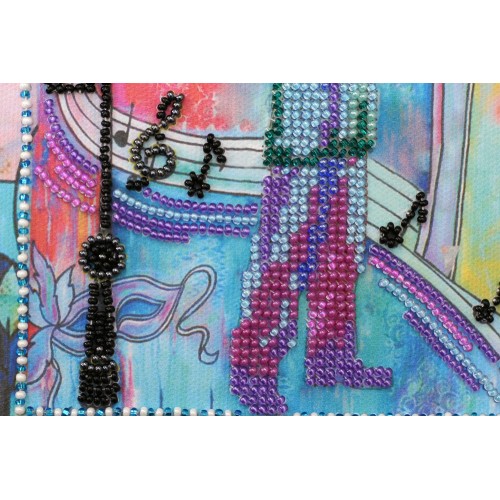 Mini Bead embroidery kit Jazzy, AM-140 by Abris Art - buy online! ✿ Fast delivery ✿ Factory price ✿ Wholesale and retail ✿ Purchase Sets-mini-for embroidery with beads on canvas