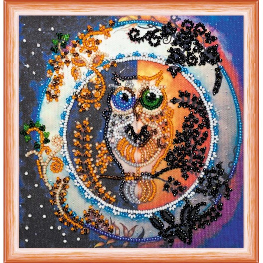 Mini Bead embroidery kit Day and night, AM-141 by Abris Art - buy online! ✿ Fast delivery ✿ Factory price ✿ Wholesale and retail ✿ Purchase Sets-mini-for embroidery with beads on canvas