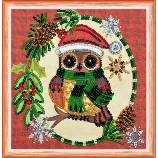 Mini Bead embroidery kit Christmas motif, AM-145 by Abris Art - buy online! ✿ Fast delivery ✿ Factory price ✿ Wholesale and retail ✿ Purchase Sets-mini-for embroidery with beads on canvas