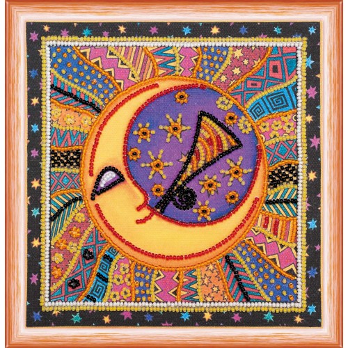 Mini Bead embroidery kit The sun and the moon, AM-147 by Abris Art - buy online! ✿ Fast delivery ✿ Factory price ✿ Wholesale and retail ✿ Purchase Sets-mini-for embroidery with beads on canvas